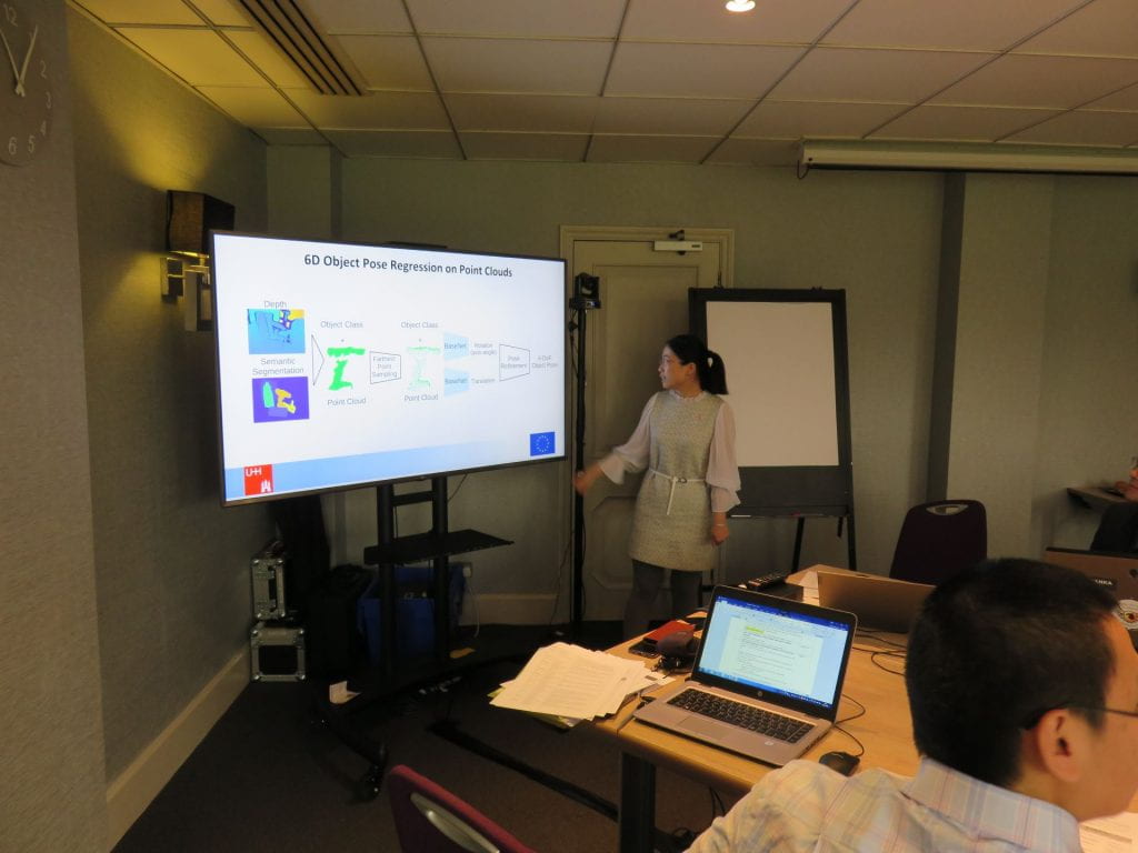 Shuang Li presenting at the ULTRACEPT mid-term meeting held in Cambridge UK