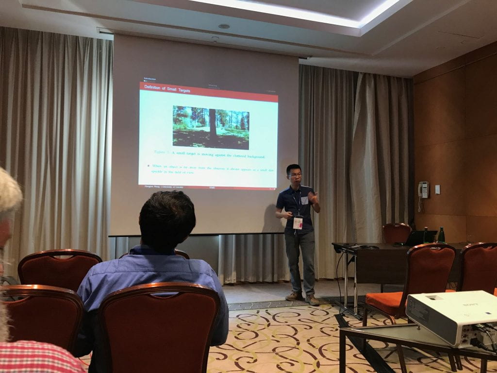 Hongxin Wang presenting 'Visual Cue Integration for Small Target Motion Detection in Natural Cluttered Backgrounds'