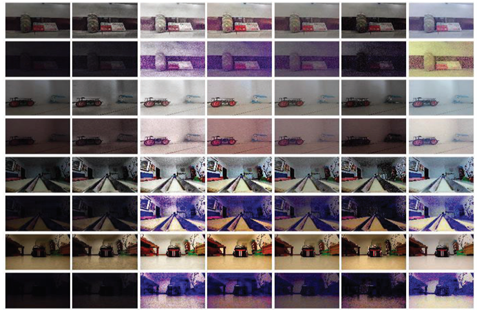 Visual comparison among the competitors on the low-light image dataset.